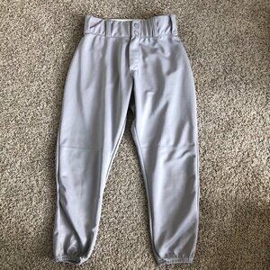 4/$25 Alleson Gray Snap Front Baseball Pants